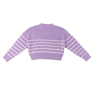 Lilac Striped Knit Sweater