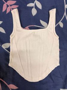 White Corset Tank Top