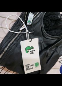 Lace &amp; Leather Mini Dress