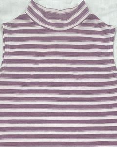 Korean Mock Neck Striped Top