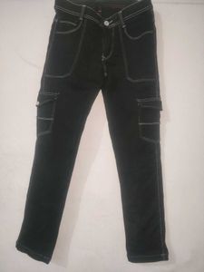 Cargo Jeans Black Colour
