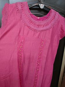 Pink Embroidered Kurta