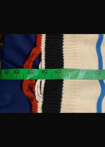 Striped Wool Sweater with Heavy Distress