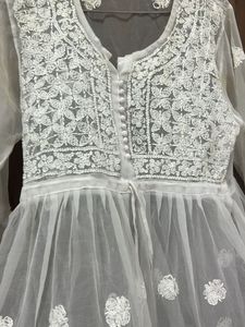 Pure White Chikenkari Kurta