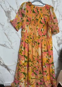 Floral Print Midi Dress-XL