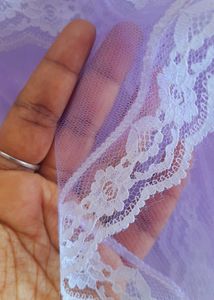 Lavender Chapel Scarf Netted Lace Pattern Veil