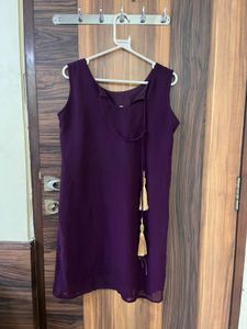 Purple &amp; Silver Sharara Set With Palazzo And Kurta