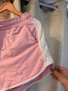 Cute Pink Casual Shorts, Waist- 34