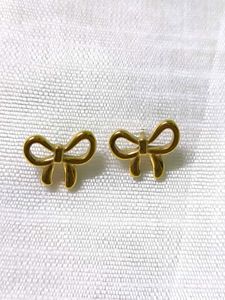 Gold Bow Stud Earrings