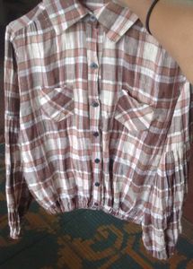 Brown Plaid Button-Down Shirt