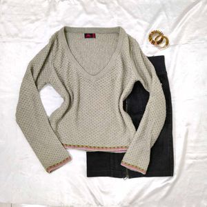 Grey woolen Kappa pullover