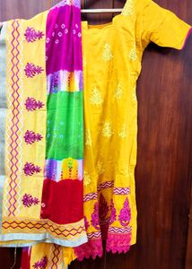 Yellow Embroidered Salwar Kameez