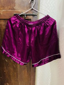 Purple Satin Pajama Top