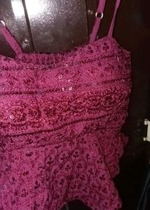 Pink  Peplum Top