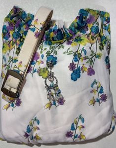 Beautiful Multicolored Flowers Chiffon top