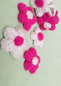 Yarn Flower Hair Clips