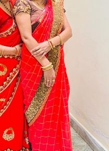 Peach Color Saree