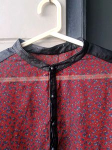 Maroon Chiffon Top