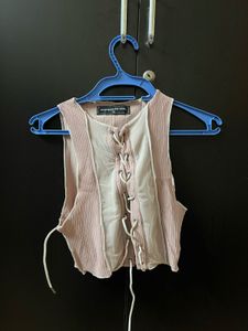 Lace-Up Crop Tank