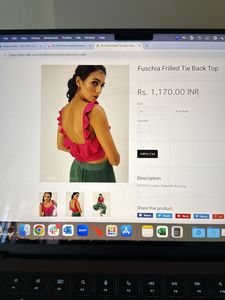 Fuschia Frilled tie Back Top