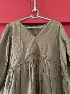 Eyelet Detail Mini Dress