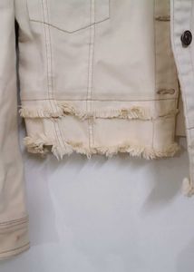 Ajio Beige Denim Jacket