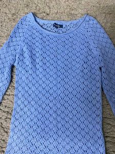 Blue Knit Sweater Dress