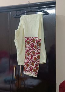 Beautiful White And Lemon Colour Dress