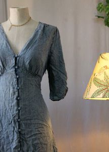 Blue Button-Down Dress