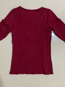 Burgundy Long Sleeve Tee