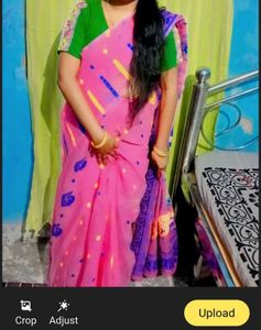 Pink Polka Dot Mekhela Chador