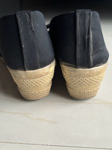 Black Peep Toe Wedges