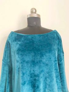 Plus Size Teal Velvet Top