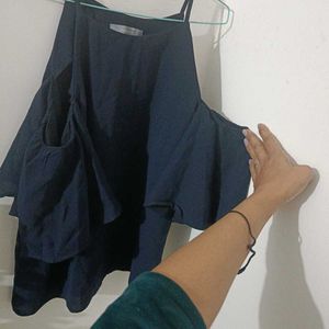 Off-Shoulder Navy Blue Top💙