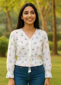 Floral White Top