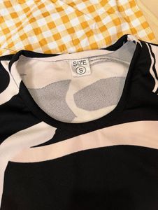 Abstract Print Long Sleeve Dress