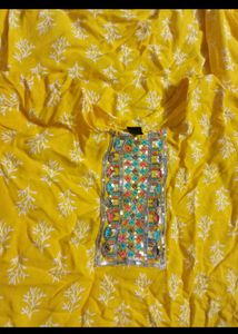 Yellow Printed Kurta Set