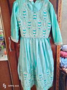 Aqua Embroidered Salwar Kameez