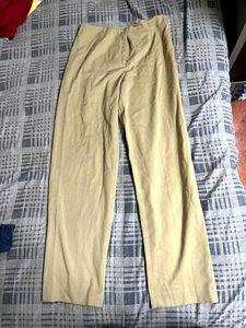 Beige Straight Leg Pants