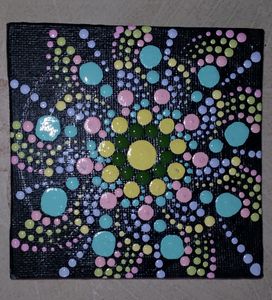 Handmade Mandala Dot Art On Canvas