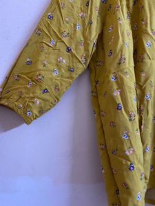 Floral Mustard Yellow Stylish Top