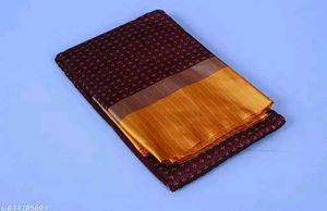 Traditional brown pure kanipuram pattu saree