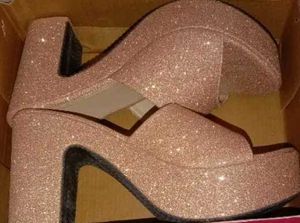 Sparkly Gold Platform Heels