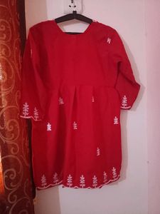 Red Short Kurti Top