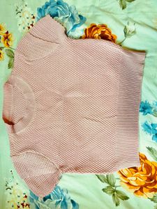 Pink Textured Crop Top