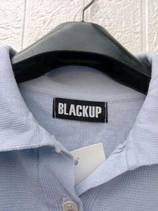 New with tag Pinterest Korean Cute Blue Polo Top