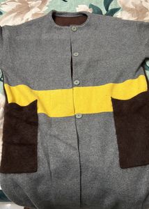 Unique Grey Coat with Accents