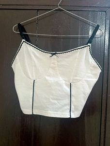 Cute white cami top 🤍🐻‍❄️