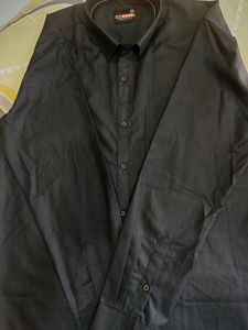 No Fuss Smart Fit Black Full Sleeves Shirt