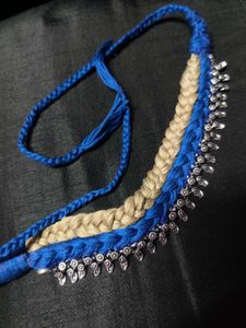 Boho Braided Blue & Beige Necklace